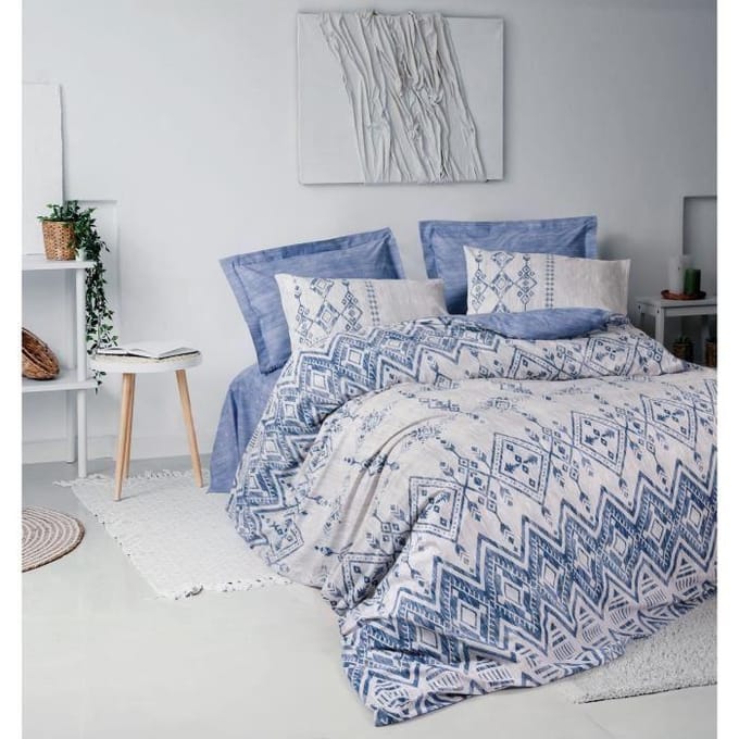 L'Essentiel Maison Cleo - Dekbedovertrek - Ranforce - Blauw - 240x220