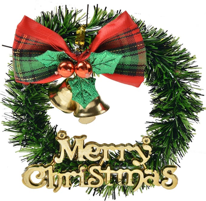 Clayre & Eef Kerstkrans Ø 8 cm Groen Kunststof