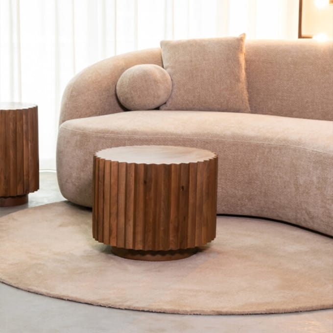 LABEL51 Novan Salontafel - Bruin - Hout - 50 cm - Rond