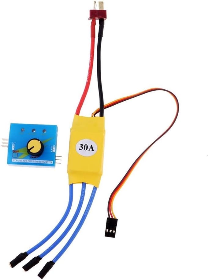 RC Snelheidsregelaar - ESC Servo Tester - Modelbouw Vliegtuigen - Geïntegreerde Functies - Compact Formaat - Geel