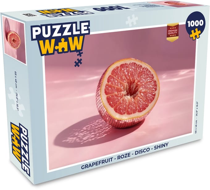 Puzzel Grapefruit - Roze - Disco - Shiny - Legpuzzel - Puzzel 1000 stukjes volwassenen