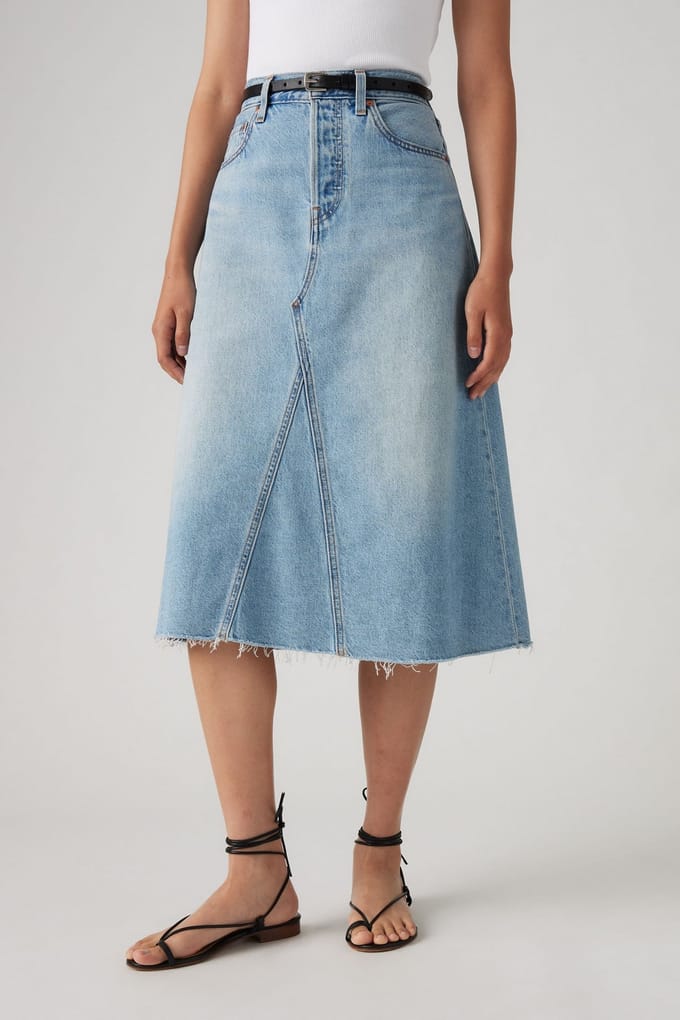 Levi's High Rise A Line Decon Skirt Blue Größe: W34 | Midiröcke Outlet | Damen | Blau