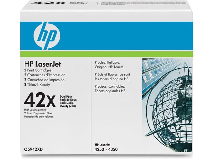 HP 42X (Q5942XD) Toner 2x Zwart - Multipack - Hoge capaciteit