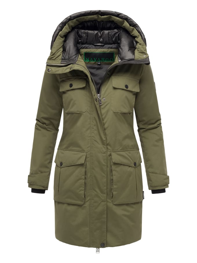 Navahoo Eissturm dames wintermantel met capuchon en fleecevoering