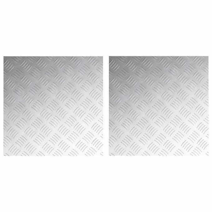 vidaXL - Trapmatten - 2 - st - 50 - x - 50 - cm - Zilver - Aluminium - Vierkant