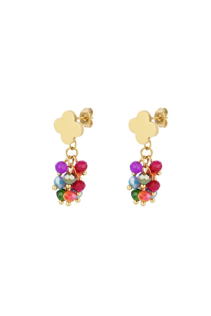 Oorbellen festive clover - Multicolor