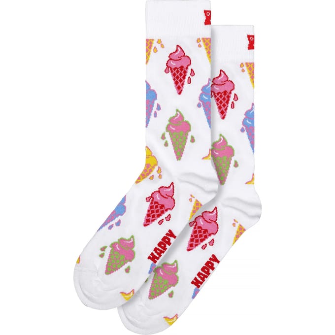 IJsroom Sokken | Happy Socks | Grappige Cadeau Sokken - Wit