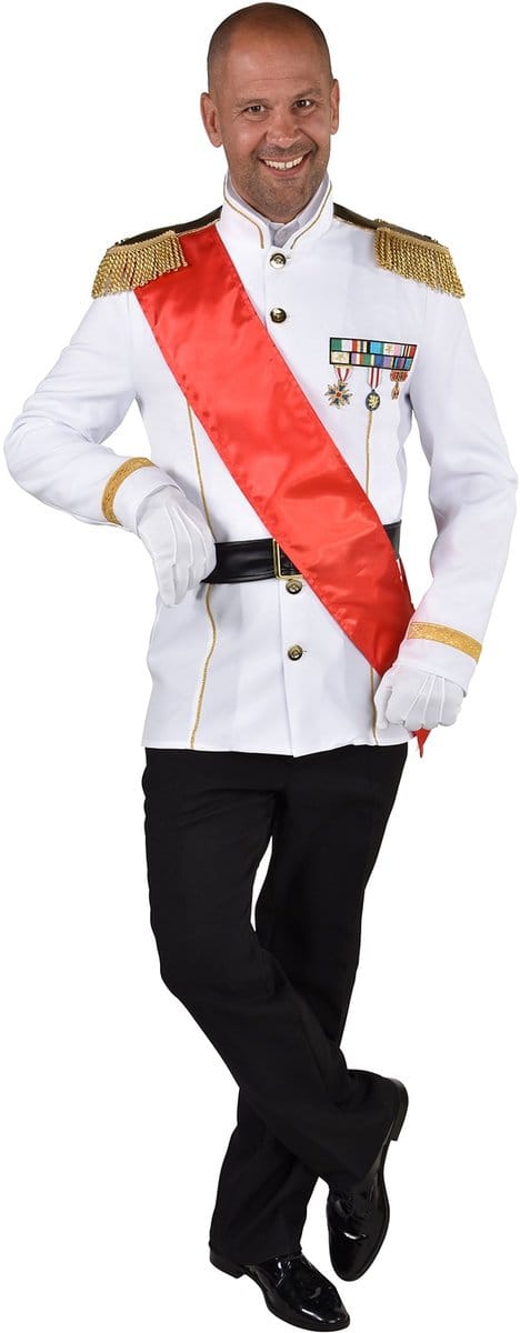 Magic Design Colbert Prince Charming Polyester Wit/rood Maat Xxl