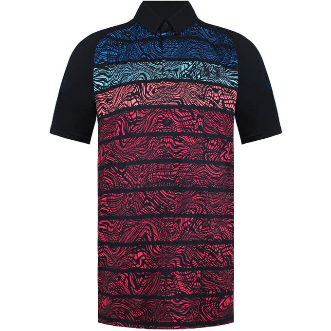 Under Armour Iso-Chill Heren Zwart/Paars Psych Stripe Poloshirt