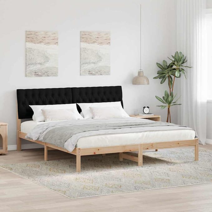 vidaXL - Bedframe - met - Gevoerde - Hoofdbord - Bruin - 180 - x - 200 - cm