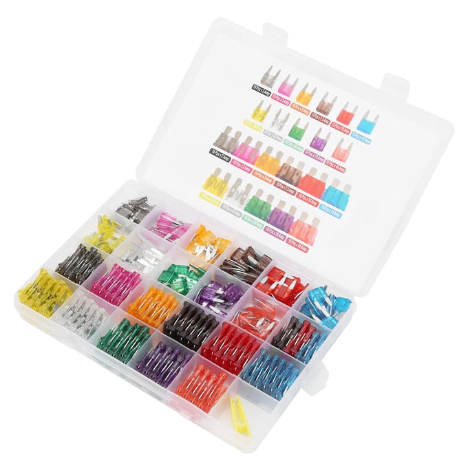 254 stuks Steekzekeringenset Klein Medium Formaat 2A40A Assortiment voor Auto Auto Audio Koplamp Achterlicht white