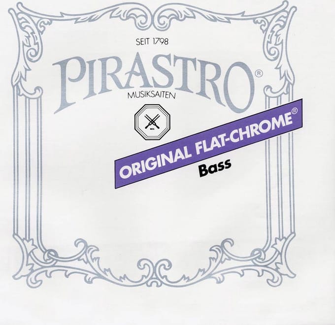 Pirastro P347420 double bass string E-4 medium, rope core, chrome steel, orchestra