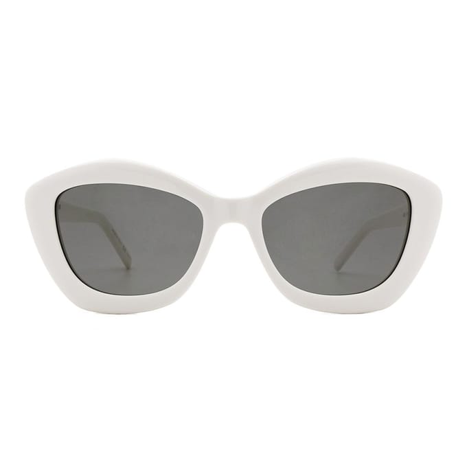 Saint Laurent Cat Eye Zonnebril Ivoor/Grijs Dames Oogwerk Wit SL-68-004 Basic Packaging-Eyeglass Case,54,White white