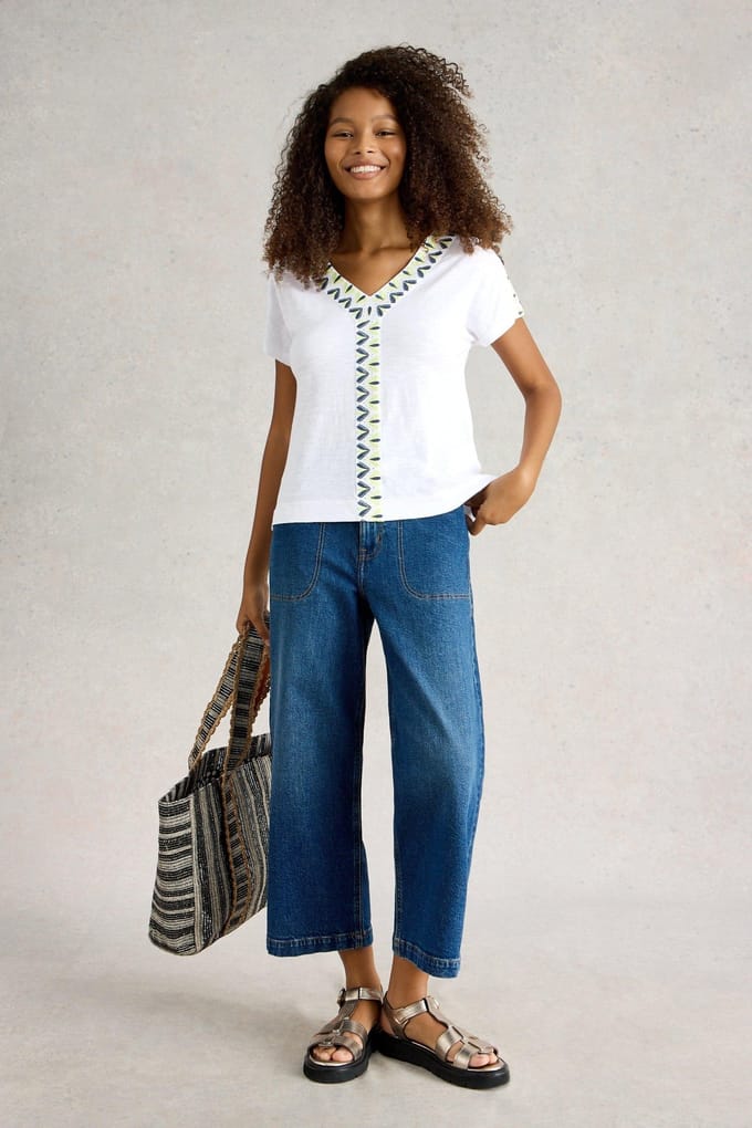 White Stuff Neva Embroidered Top White Multi Taglia: 10 | Maglie Sportivi Outlet | Donna | Bianco