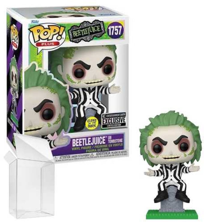 Funko Pop! Plus: Beetlejuice - Beetlejuice On Tombstone #1757 Entertainment Earth Exclusive GITD