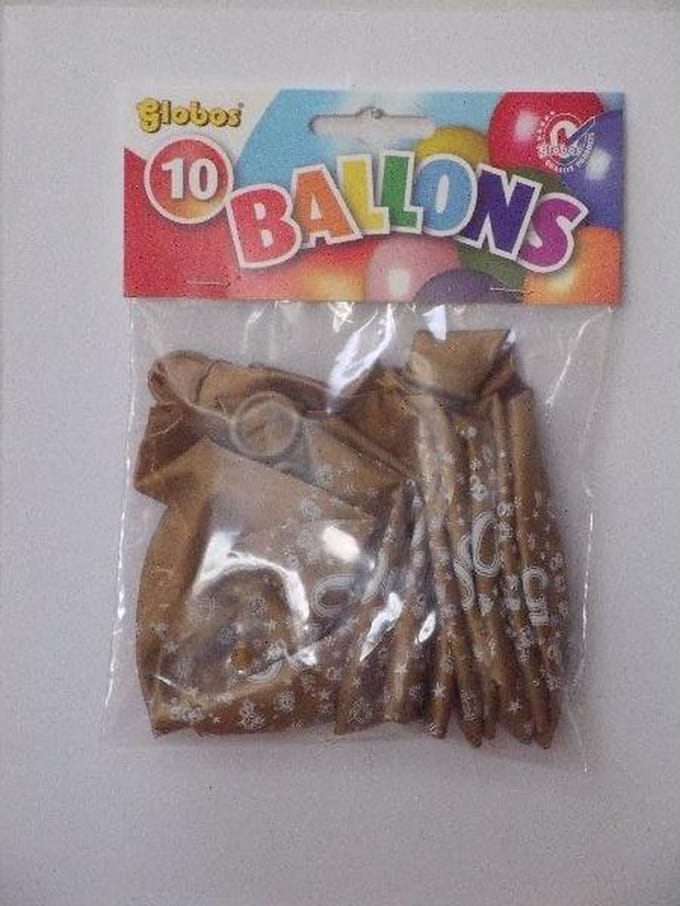 Ballon goud cijfer 50 ø 30 cm 8 stuks - .