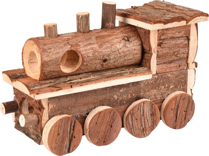HUISJE LOKOMO HOUT 25,5x11x16CM