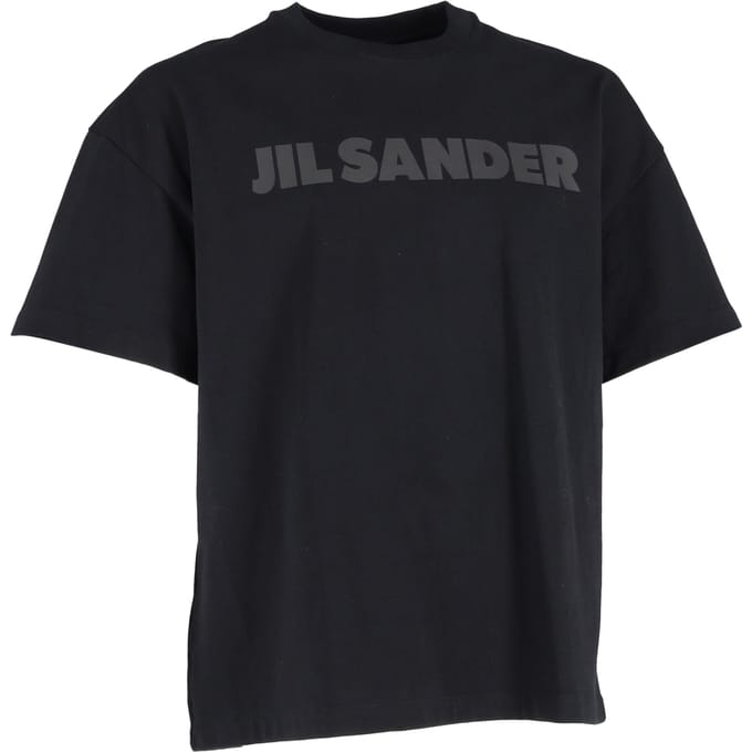 Jil Sander Logo T-shirt in Zwarte Katoen