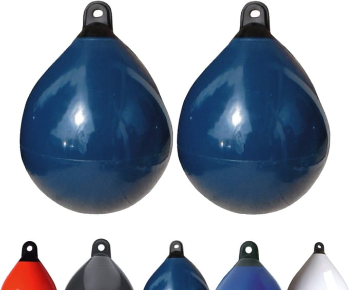 Set van 2 Majoni bolvormige stootkussens, diameter 65 cm, marineblauw