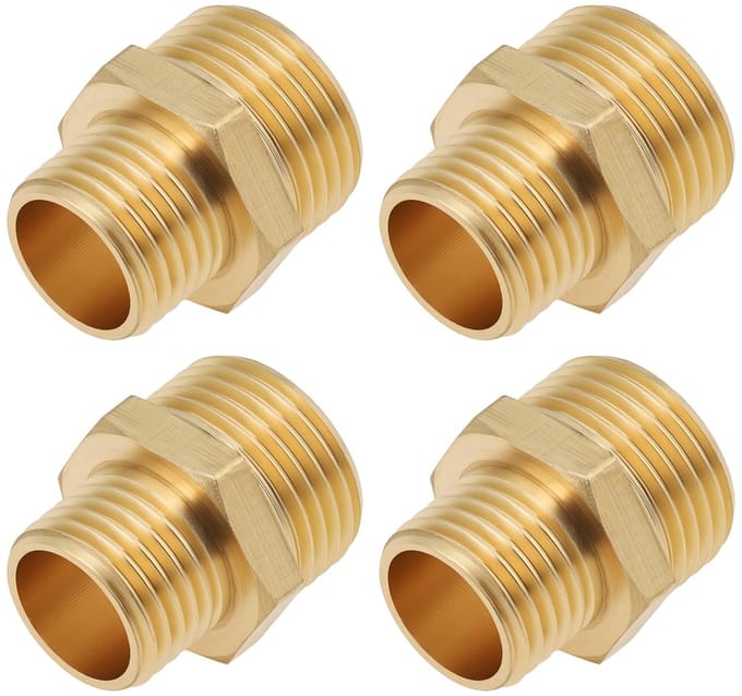 Dailygoods - 4 Stuks Messing Adapters voor Vloeibare Gas Pijpsystemen
