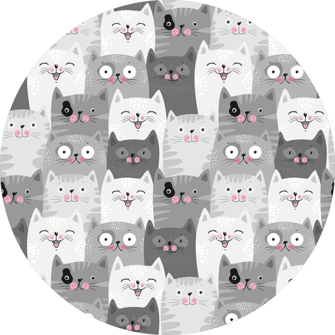 Vinyl | Vloerkleed vinyl rond | Kitty | 95 cm Rond