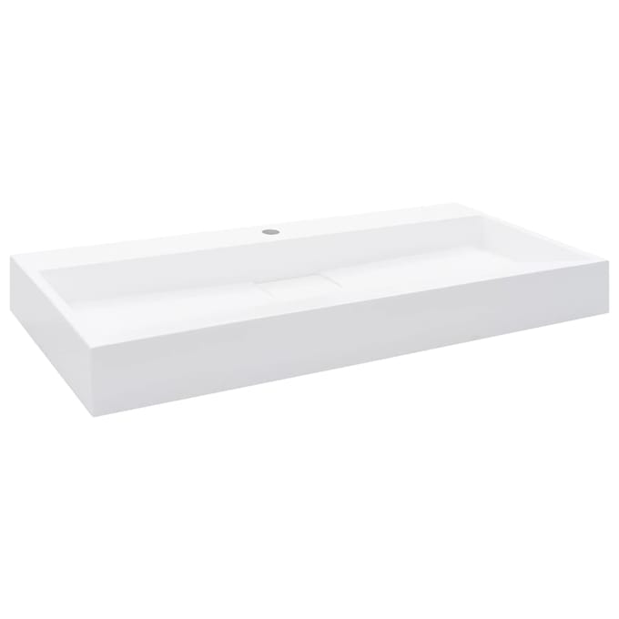 vidaXL - Wastafel - 100x46x11 - cm - mineraal - gegoten/marmer - gegoten - wit