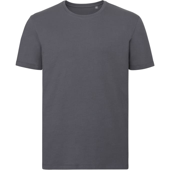 Russell Heren Authentiek Puur Organisch T-Shirt (Konvooi Grijs)