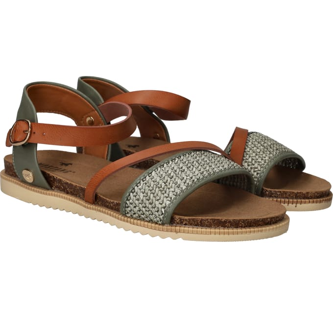 Mustang Sandalen Plat Sandalen Plat - Groen - Maat 40