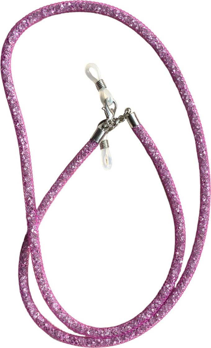 Brillenkoord - Mesh & Kristallen Roze - Eyezoo® Crystal Cord