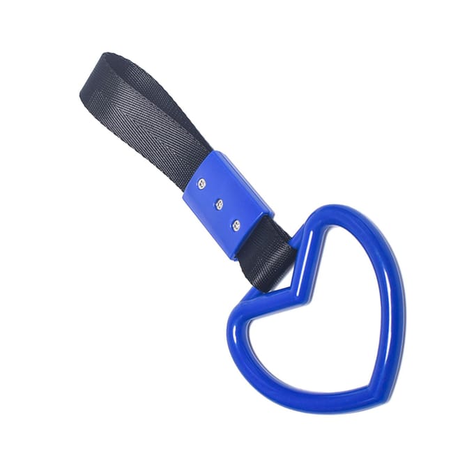 Auto Handgreep Riem Hartvormig Plastic Stevig Universeel Decoratief Achterbumper Waarschuwingsring Blauw blauw