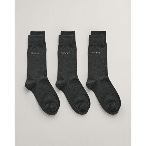 Gant Sokken Solid Mercerized Cotton Subtle Logo Antraciet / male