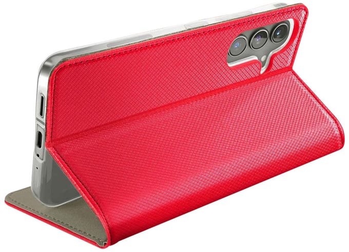 Jaym, Hoesje geschikt voor Samsung Galaxy S23 - Magnetisch Folio met Standaard, Rood