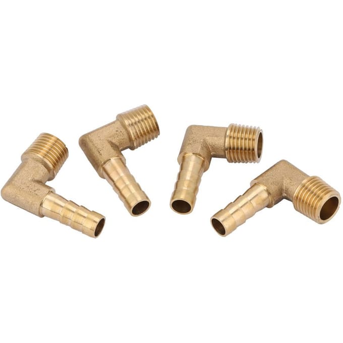 4 Stuks Messing Mannelijke Draad Elleboog Slangstaart Barb Connector Fitting G14  8mm
