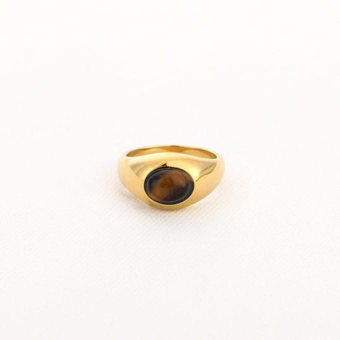 Bijoutheek Ring (Sieraad) Bold Steen Maat 17 Brown