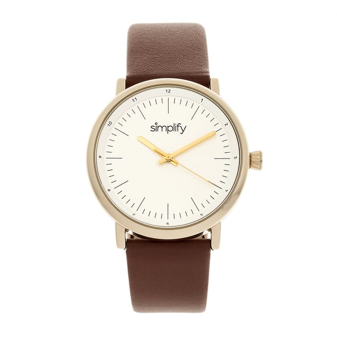 Vereenvoudig het 6200 horloge met leren band