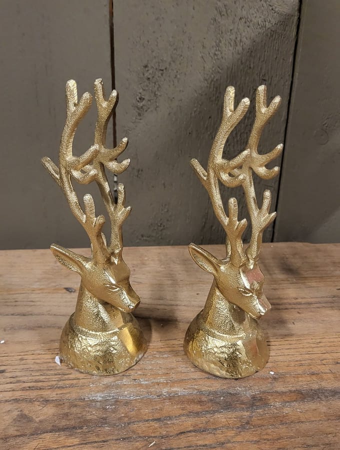 Mix en Match - Hert - set 2 stuks - Hertenpaar - Goud - Aluminium - 21cm
