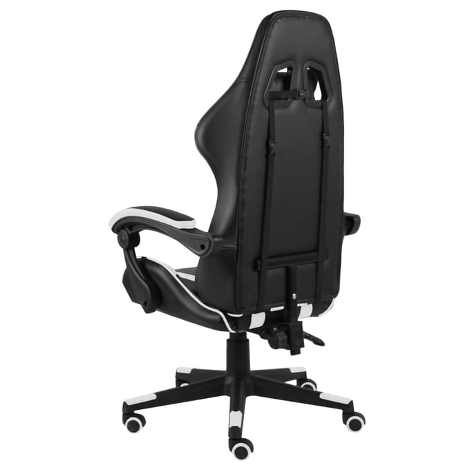 vidaXL - Racestoel - kunstleer - zwart - en - wit