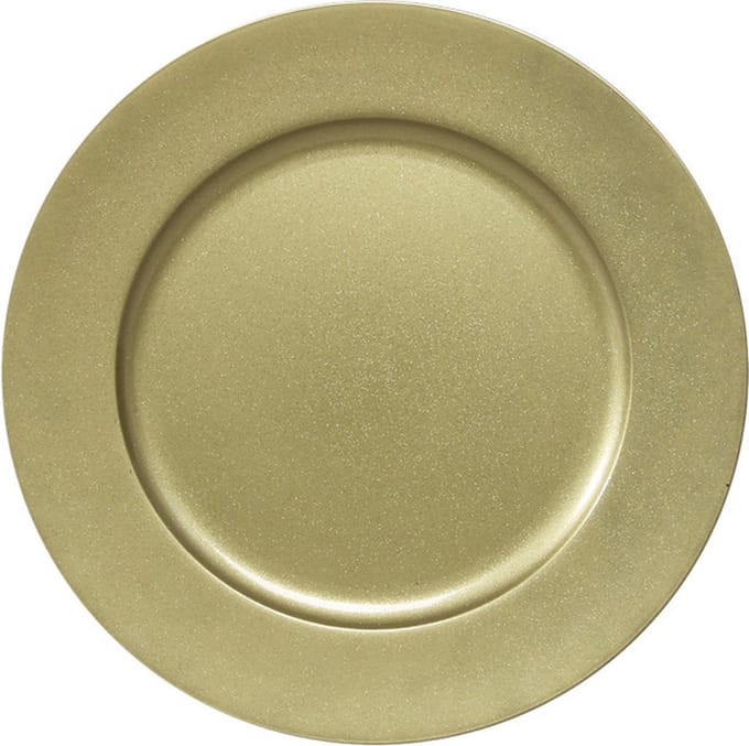 Othmar Decorations Kaarsenbord - goud glitters - D33 cm - kunststof - kaarsen onderborden