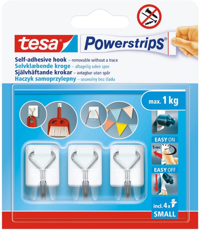 Tesa Powerstrips - Metal Haken - Wandmontage - Wit - 1kg