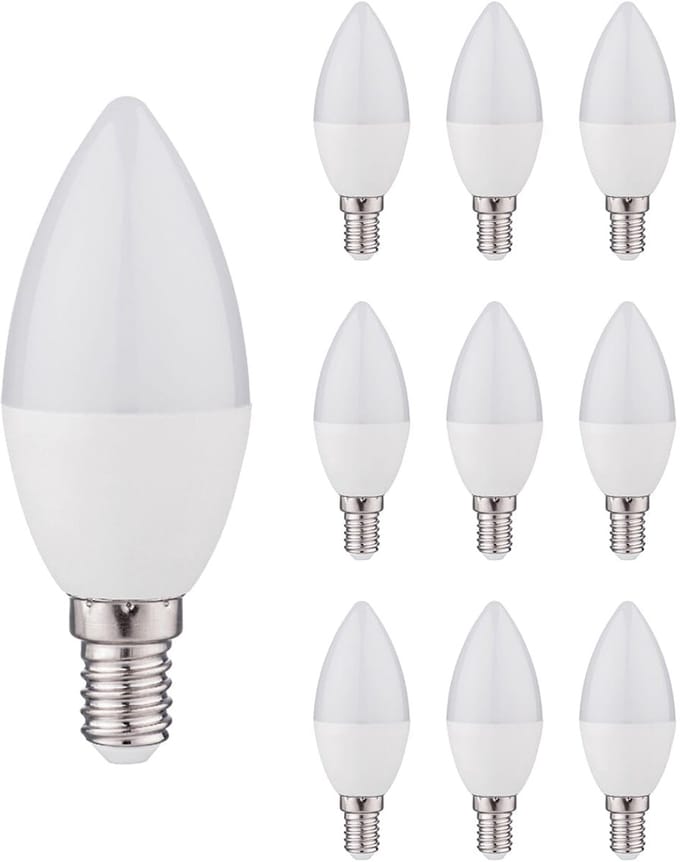 Kobi LED Lamp E14 4.5W - 420lm - 6000K - 230V - Voor Spiegelkast, Technische Verlichting of Garage - Kaarsvorm - 10 stuks