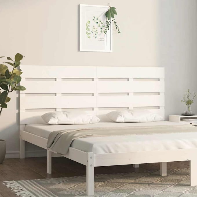 vidaXL - Hoofdbord - 180x3x80 - cm - massief - grenenhout - wit