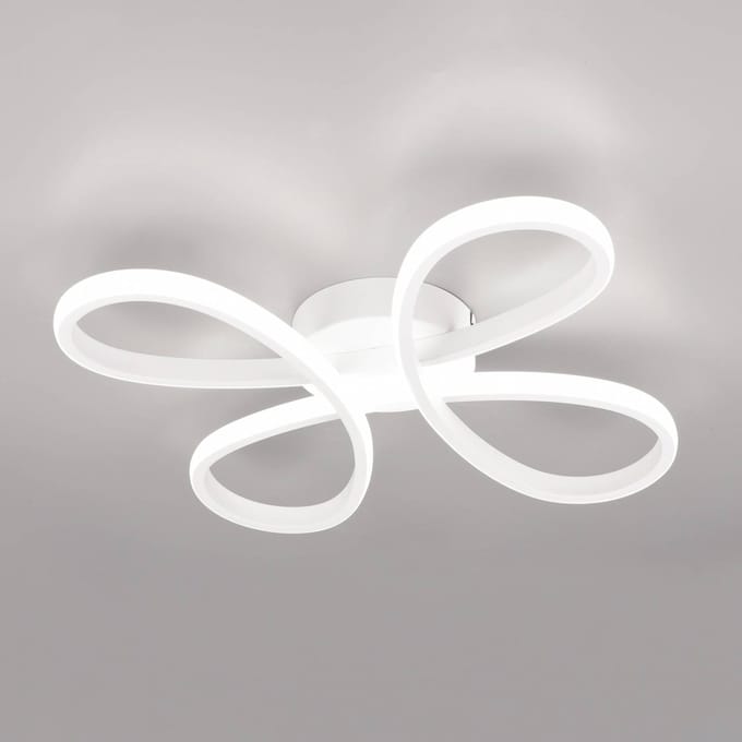 Trio Lighting Fly LED plafondlamp, mat wit, 4.000 K, 40 cm x 40 cm