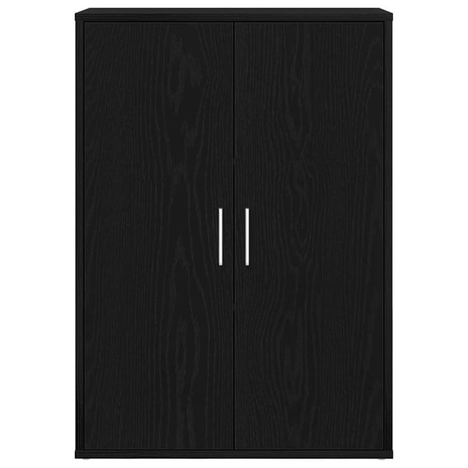 vidaXL - Dressoir - Zwart - Eiken - 60 - x - 31 - x - 84 - cm - Bewerkt - hout
