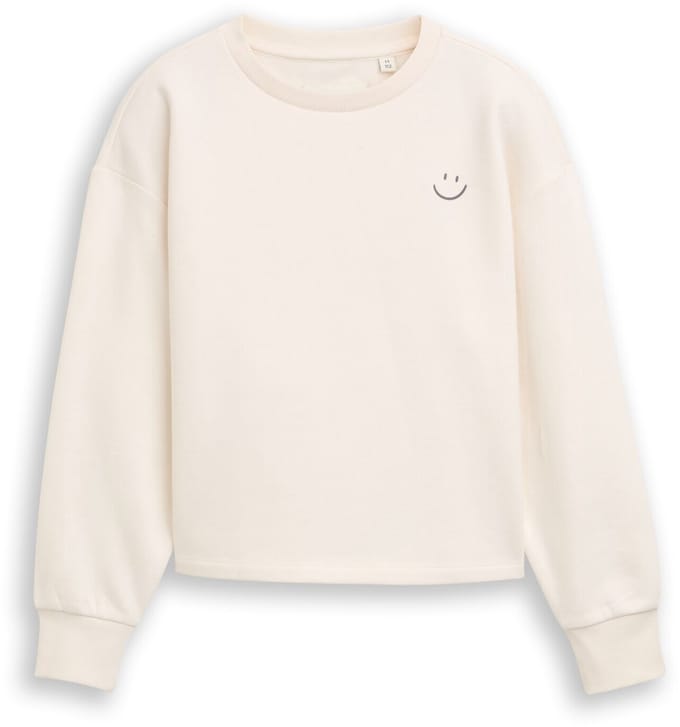 Tom Tailor - Sweatshirt met print op de rug - Maat 128 - Gardenia White