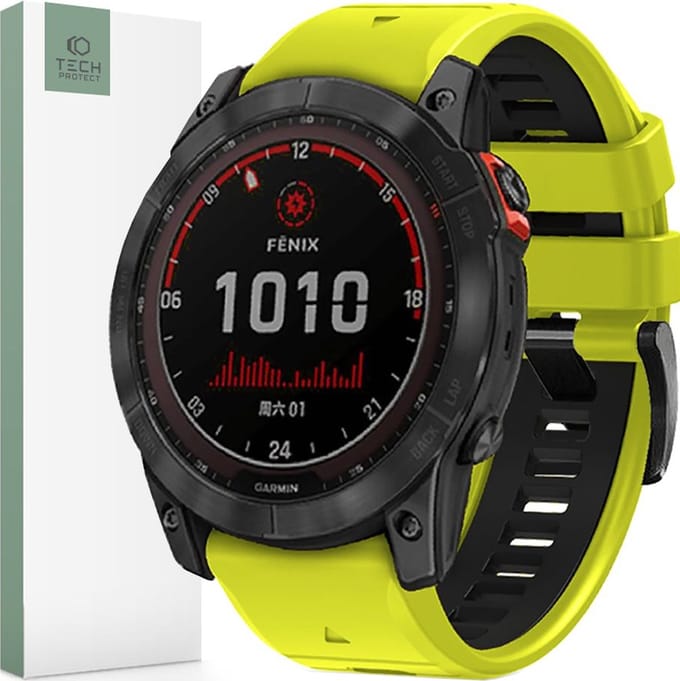 Tech-Protect IconBand Pro Strap for Garmin Fenix 3 / 5X / 3HR / 5X Plus / 6X / 6X Pro / 7X - Lime Black