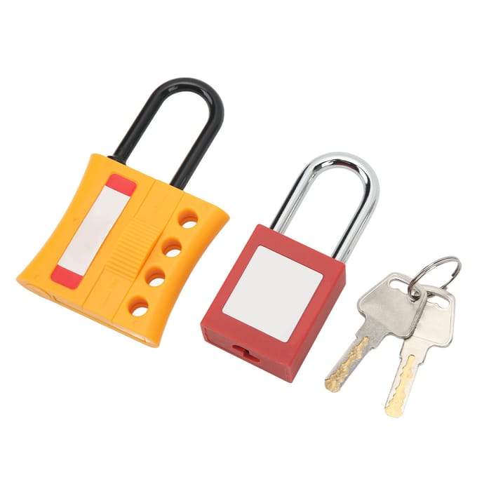 Lockout Tagout Sluiting Haspel Kit 4 Gaten Geïsoleerd Nylon ABS LOTO Veiligheidsslot voor Industrieel Chemisch Gebruik yellow
