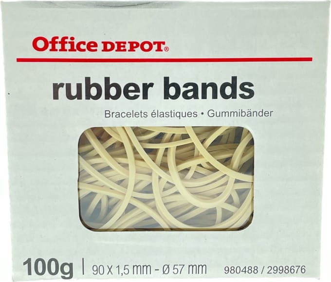 Office Depot - Elastiek - 100 gram - 90 x 1,5 mm - O 57mm