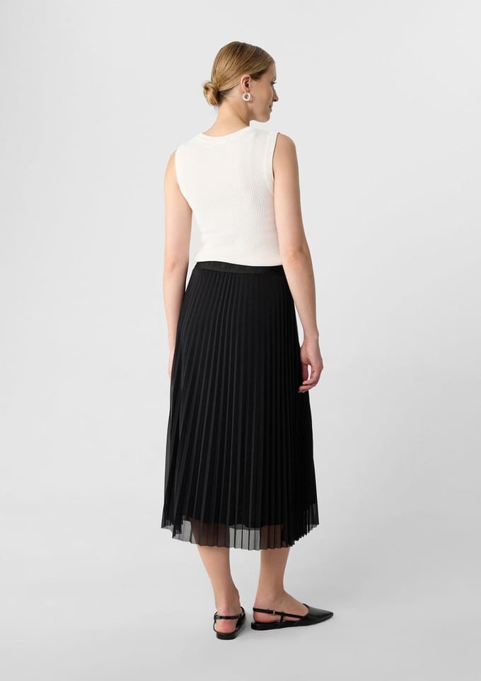 Plissé Rok in Mesh Dames COMMA