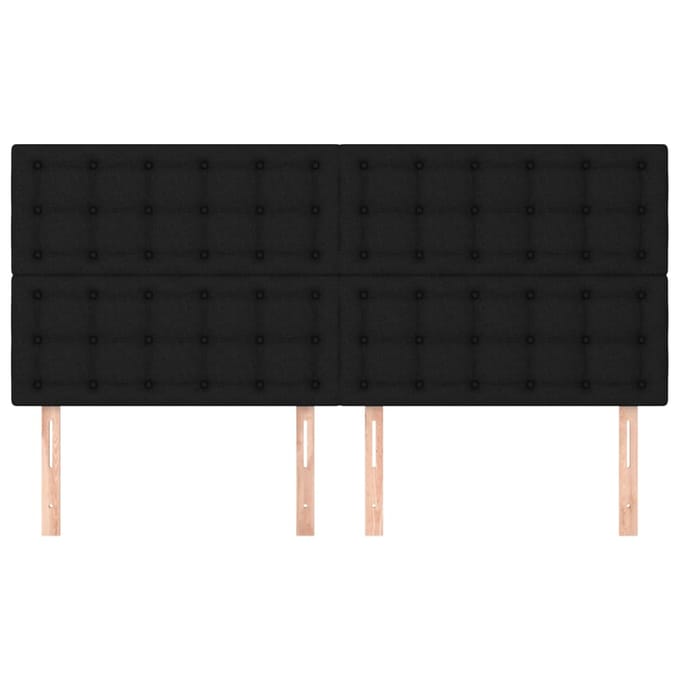 vidaXL - Hoofdbord - zwart - 200x5x118/128 - cm - stof