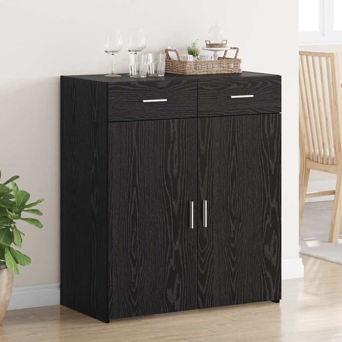 vidaXL - Opbergkast - Zwart - Eiken - 80 - x - 42,5 - x - 93 - cm